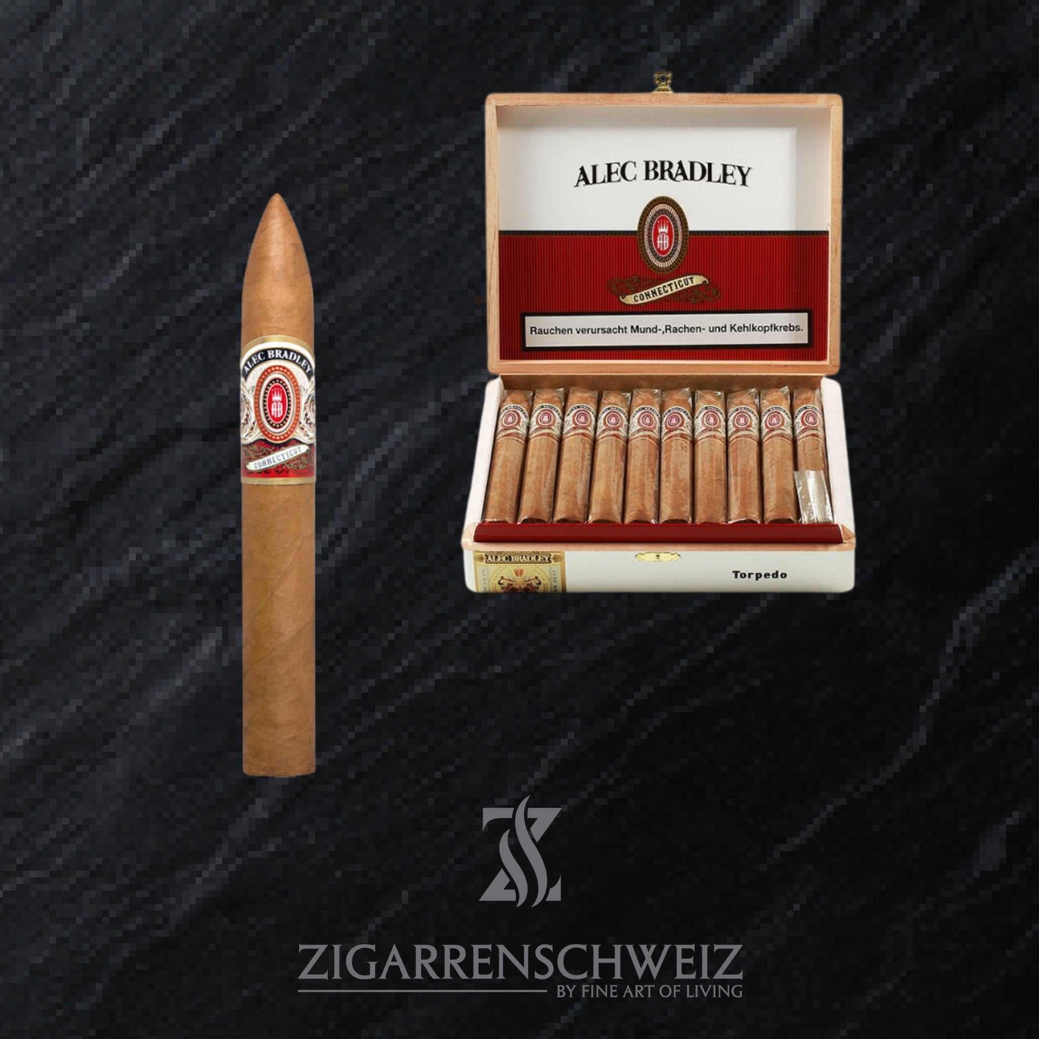 Alec Bradley Connecticut Torpedo Zigarren Kiste offen