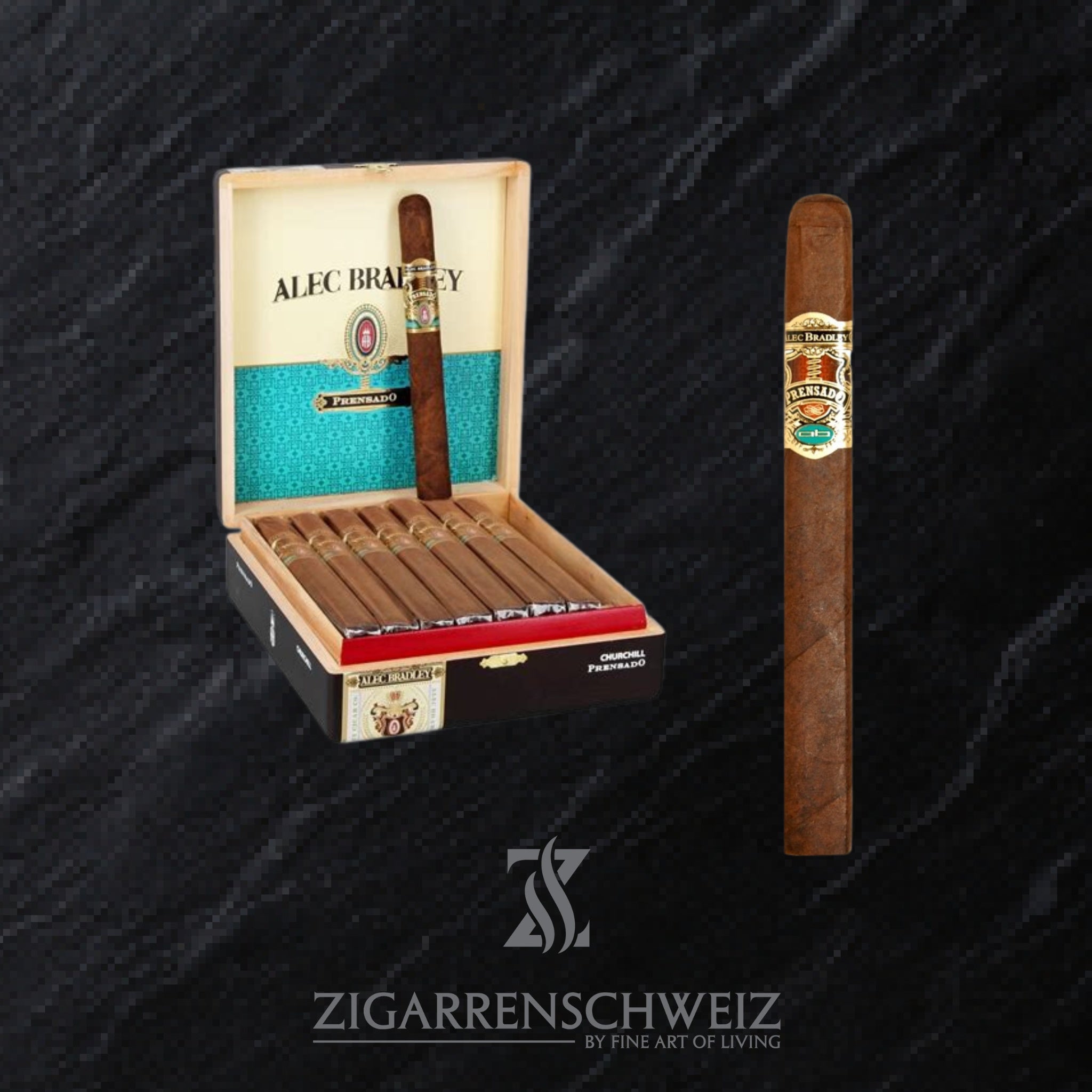 Alec Bradley Prensado Churchill Zigarren Kiste offen