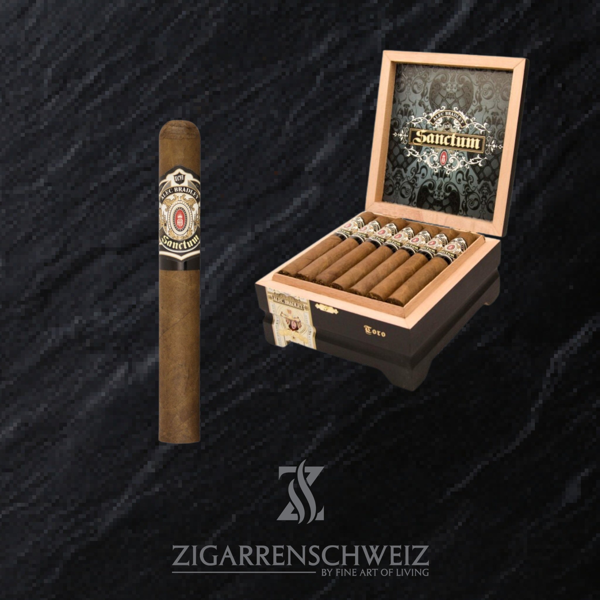 Alec Bradley Sanctum Toro Zigarren Kiste offen