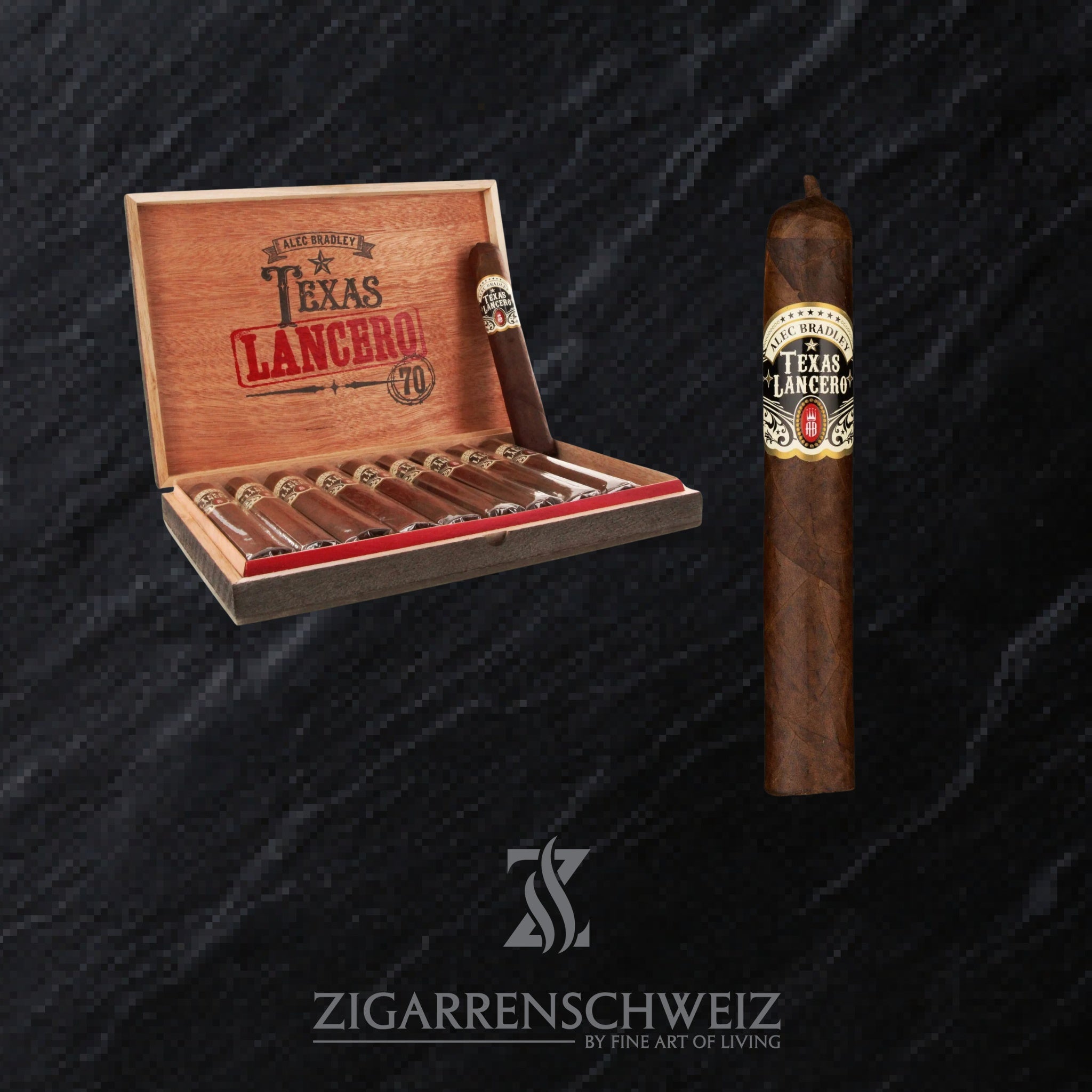 Alec Bradley Texas Lancero Zigarren Kiste offen