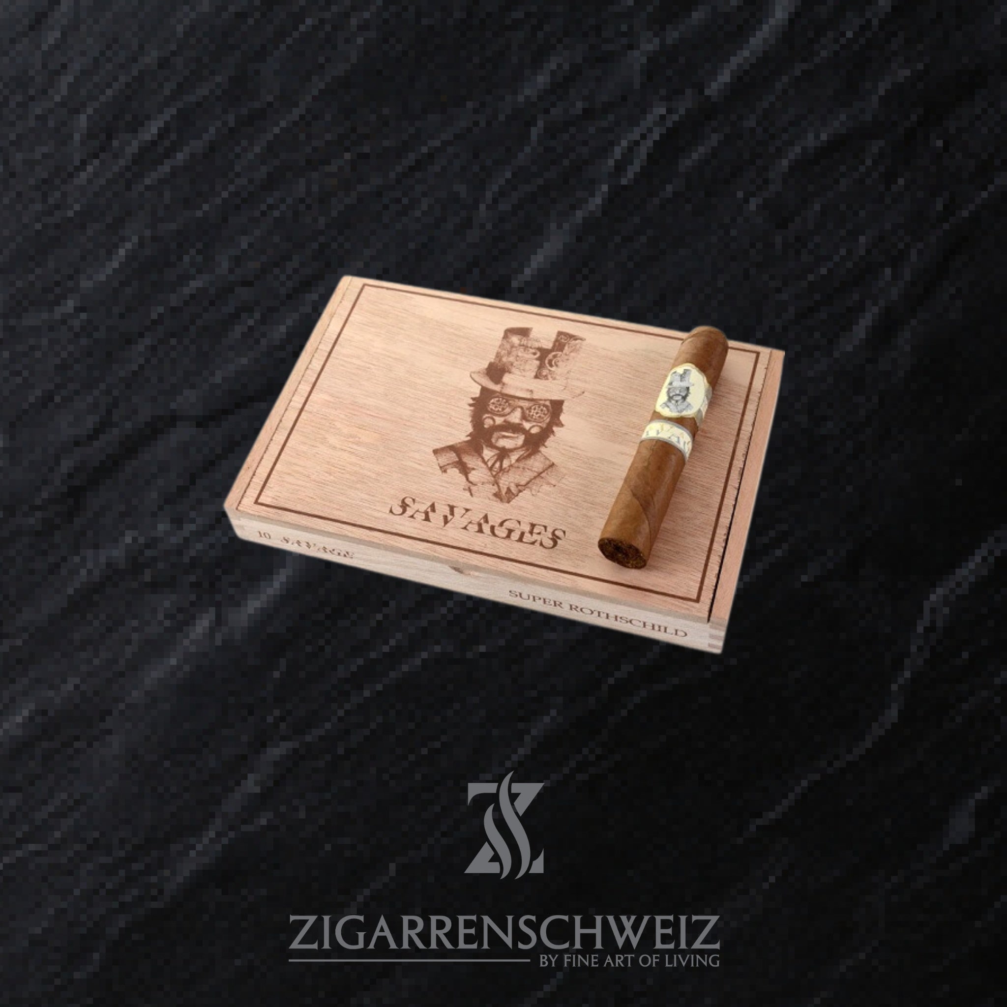 geschlossene Kiste Caldwell Savages Zigarren im Robusto Format